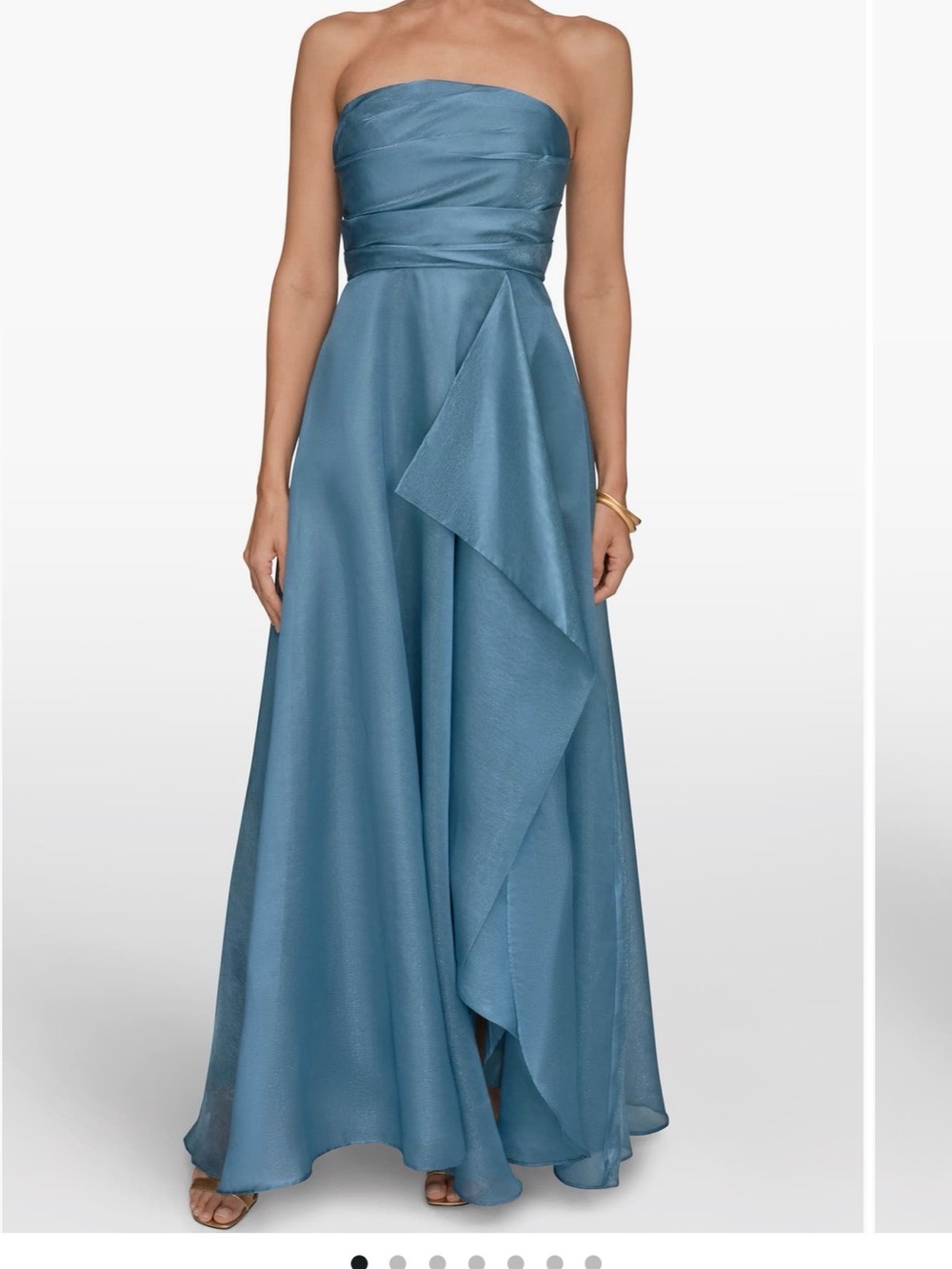 Prom , weeding dress 
Donna Karan Strapless Ruched Bodice Gown in Slate Blue